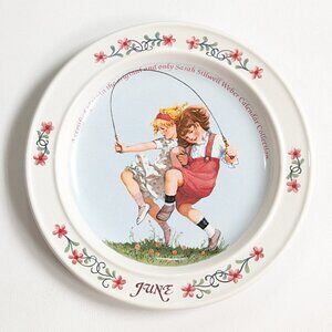 Sara Stilwell Webber Calendar Collections Plate June By Newell Pottery 1984